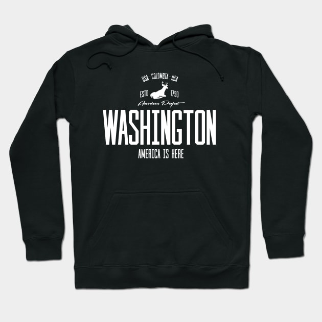 USA, America, Washington, Colombia Hoodie by NEFT PROJECT